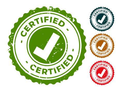 certified and approved rubber stamps seal set